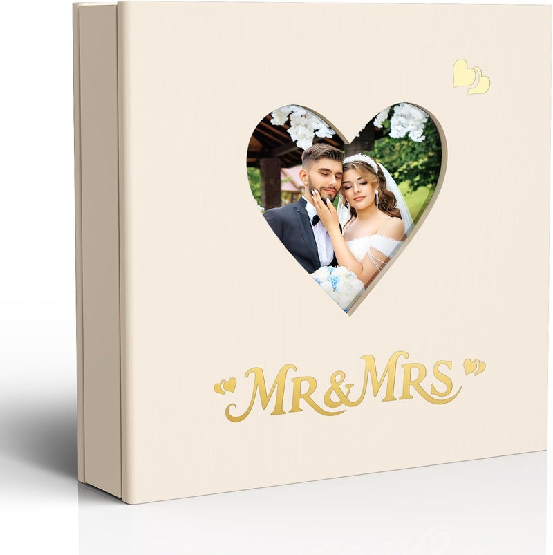 barsone Linen Wedding Photo Album 4x6 with 400 Pockets(Large Capacity Customizable Memory Book, Custom Engraved Cover, Bridal Photo Album for Engagement, Gifts & Memory Keepsake) - Image 1
